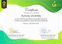 Recognition Sunway University