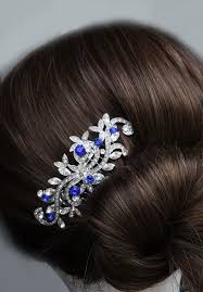 Sapphire Blue Crystal Bridal Hair Comb Royal Blue By Bridalwear Hair Accessories Pearl Blue Wedding Hair Bridesmaid Hair Accessories