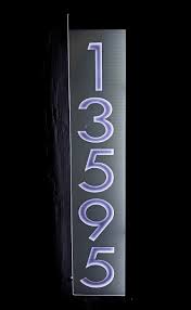 Vertical or horizontal options available. Vertical Led Lighted Address Sign For Wall Post Or Mailbox Choose 120v Low Voltage Or Solar