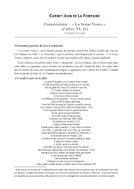 Commentaire – « La Jeune Veuve », La Fontaine | Exercices Littérature |  Docsity