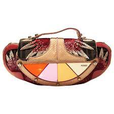 Fendi Zucca Mirror Vanity Mini Clutch Shoulder Bag At 1stdibs