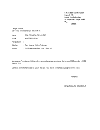 Contoh surat izin tidak masuk kerja karena menikah. Cuti Nikah