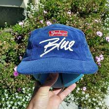 Custom Blue Printed Corduroy Hat Panel Hat 5 Panel Hat Hats