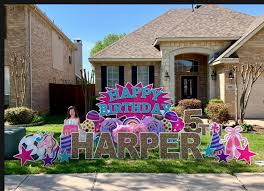 Funny fathers day lawn mower pun humorous card. Pink Teal Starburst Birthday Yard Signs Yard Cards Birthday Lawn Signs