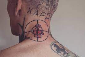 In first place is this amazing design, from the picture it looks as though someone has copied a portrait (possibly wife or girlfriend) and made an angel design from it. Handpoke Tattoo Art Photos Insta Chrismofoart Public Enemy Number One One One One One One