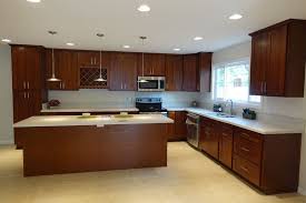 Medium Brown Cabinets With White Quartz Countertop Google Search Brown Cabinets White Countertops White Quartz Countertop