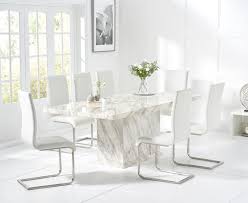 A smooth, luxurious marble dining table is a stylish, sophisticated choice. Calacatta 220cm Marble Effect Dining Table With Malaga Chairs 1 799 00 Save Up To 45 Off