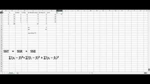 How To Use Excel To Calculate Sse Sst Ssr For Simple Linear Regression Model Youtube Linear Regression Regression Excel