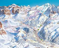 Val di fassa lies in the heart of the eastern dolomites (unesco world natural heritage), surrounded by roda di vael and the catinaccio, the majestic peaks of sassolungo and the massive bulk of sella and the marmolada. Cartina Piste Canazei Skimap Canazei Dove Sciare