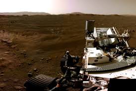 The mars reconnaissance orbiter captured perseverance's descent into jezero crater.credit.nasa tv. Sbj975dyo2uy4m