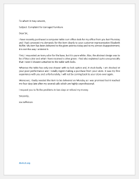 Name of contact person (if available) Complaint Letter For Damaged Furniture Document Hub