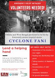 Poster on cyclone prone areas. Cyclone Fani Wildlife Trust Of India
