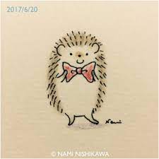 にしかわなみ なみはりねずみ on twitter hedgehog drawing hedgehog illustration cute drawings