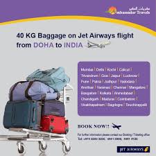 Book With Ambassador Travels And Get 40 Kg Baggage Allowance With Jet Airways From Doha To India 25 Destinations F Jet Airways Visakhapatnam Tiruchirappalli