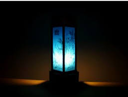 Main part of lamp is mortise and tenon with the panels held in by removable battens to allow replacement of the washi (rise paper). Aoandon The Blue Lantern Ghost ç™¾ç‰©èªžæ€ªè«‡ä¼š Hyakumonogatari Kaidankai