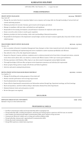 Take your time and prepare. Front Office Manager Resume Sample Mintresume