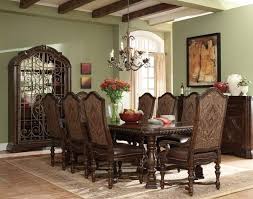 Art Furniture Valencia 11 Piece Dining Room Set In Dark Oak 209221 204 2304 11set Rectangular Dining Room Set Dining Table Chairs Trestle Dining Tables