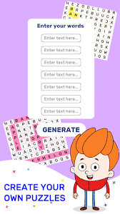 For instance, if you create a word search, you can pick the size of the puzzle by letter count. Updated Word Search Games For Kids Learn New Words Android App Download 2021