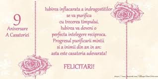 Frumusetea sarbatorilor de iarna sa va gaseasca in case alaturi de cei dragi. Felicitari Aniversare De Casatorie 9 Ani Aniversare A Casatoriei Progresul Purificarii Mintii Si A Inimii Din An In An Cards Place Card Holders Place Cards