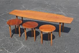 Marked conant ball on the underneath. Lot Art Conant Ball Surfboard Coffee Table And 3 Stools