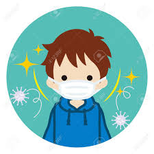 Toddler Boy Wearing A Mask For Prevent Flu Virus - Front View ...