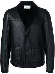 Saint Laurent Shearling Lined Jacket Farfetch Mode Homme Mode Homme