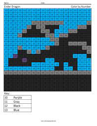 Killing the ender dragon spawns an end portal topped with a dragon egg. Ender Dragon Color By Number Coloring Squared