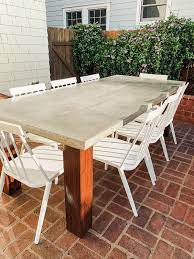 Diy Concrete Dining Table Brianna Venzke Concrete Dining Table Concrete Outdoor Dining Table Diy Outdoor Table