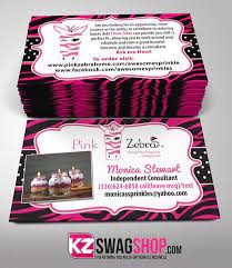 We think that layout of this design can have various applications, and because of that we didn't use any specific typography or details. Pink Zebra Tagged Business Cards Kz Swag Shop