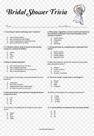 Sep 11, 2013 · good questions can come from anywhere! Bridal Shower Trivia Main Image Bridal Shower Trivia Questions Hd Png Download 2550x3300 4772192 Pngfind