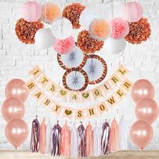 This video has great baby shower decorations, baby shower ideas, baby shower decorations ideas. Rose Gold Baby Shower Decorations Its A Girl Banner Balloons Pink White Blush And Rose Gold Tassel Garland Bunting Tissue Paper Fans Lanterns Pom Poms Honeycomb Balls New Color Party Nursery Room