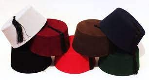 Velvet Fez Hat Shriner Turkish Casablanca Moroccan Cap Costume Accessory Fancy Hats Costume Accessories Merlot Color