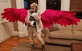 Hawks cosplay props light brown short wigs simulation glasses headphone. My Hawks Cosplay For Momocon The Wings Are Mechanical So They Move Up And Down Bokunoheroacademia