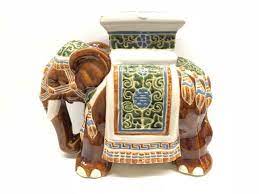 Chinese hollywood regency ceramic elephant garden stool at. Gorgeous Vintage Hollywood Regency Chinese Elephant Garden Plant Stand For Sale At 1stdibs