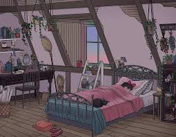 Kiki S Room By Kelsey Smith Aesthetic Bedroom Studio Ghibli Art Bedroom Drawing