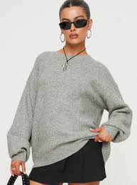 Ryanna Sweater Grey | Princess Polly