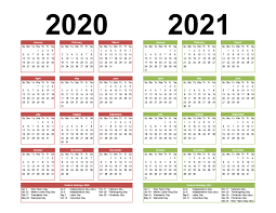 Print each month separately and combine them on the wall. 2 Year Calendar Printable 2020 2021 Word Pdf Image Free Printable 2020 Calendar Templates Calendar Printables Printable Yearly Calendar Calendar Template