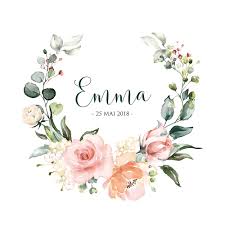 Couronne De Fleurs Modele Emma L Attrape Sourires Studio Graphique Papeterie En 2020 Dessin Fleur Illustration Effet Aquarelle Logo Fleur