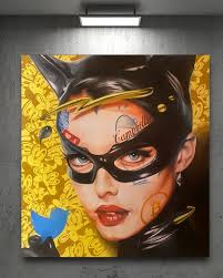 Crypto Chronicles” pinturas al óleo y Giclees de Carlos Limón . #crypto  #bitcoin #popart #popsurrealism #comics #batman #gatubela #joker  #oilpainting #trader