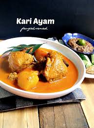 1 buah kentang, potong kotak. Kari Ayam Tanpa Santan