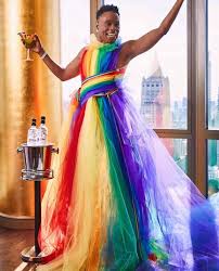 Billy Porter Wearing Christian Siriano For Pride Day Pride Parade Outfit Rainbow Dress Pride Outfit
