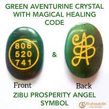 Green Aventurine Crystal With Magical Healing Code With Zibu Prosperity Angel Symbol Green Aventurine Crystal Aventurine Crystal Green Aventurine