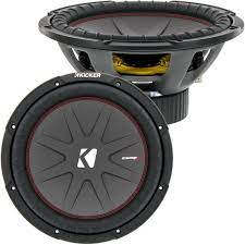 Kicker comp r 12 in a kicker box i have it powered with a 800 watt pioneer mono amp.the amp was only half way in the power. Kicker 43cwr122 Compr 12 Inch Subwoofer Dual 2 Ohm Voice Coil