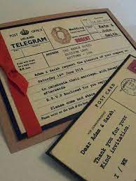 Vintage Style British Post Office Telegram Themed Wedding Invitations Vintage Wedding Invitations Wedding Invitations Themed Wedding Invitations