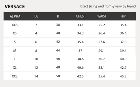 Versace Size Chart Women U S Bedowntowndaytona Com