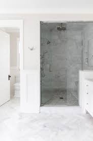 Marble herringbone shower floor tile. Gray Marble Shower Wall With Gray Marble Herringbone Shower Floor Transitional Bathroom