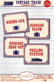 Train Party Signs Set Of 4 Baggage Claim Sign Fueling Etsy Train Party Party Signs Printable Party Decorations