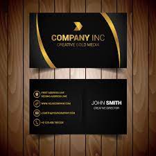 Golden and black business card design template. Black And Gold Lined Elegant Business Card Free Vector In Adobe Illustrator Ai Ai Format Format For Free Download 1 21mb