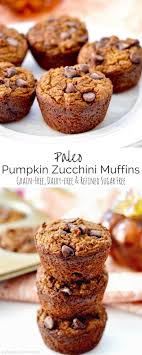 Paleo Pumpkin Zucchini Muffins Summer And Fall Collide In This Healthy Delicious Breakfast Re Paleo Pumpkin Pumpkin Zucchini Muffins Zucchini Muffin Recipes
