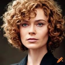Milan murray is a mature actress with a shaggy curly brunette bob